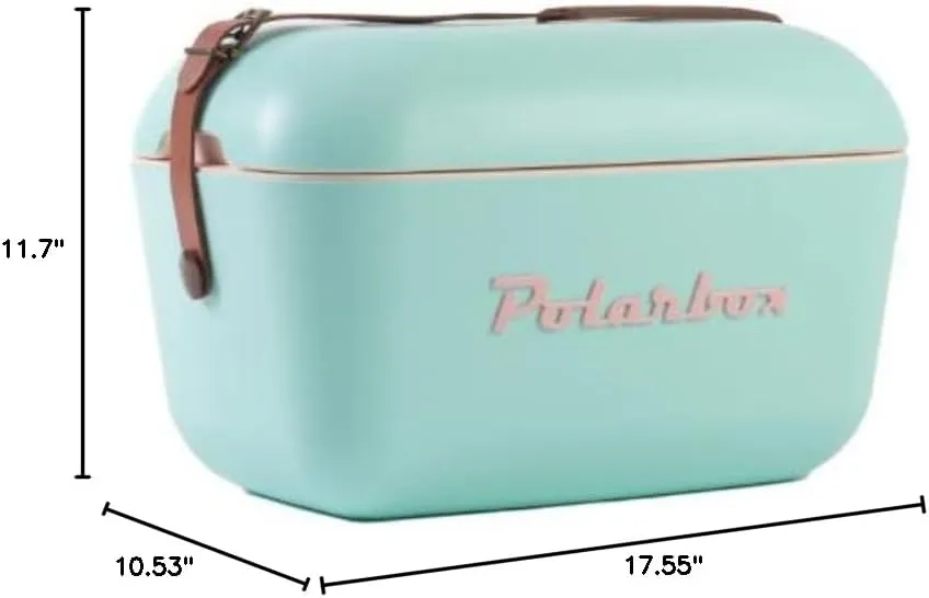 Polar Box Cooler Box, 21Q, 6.5 gal (20 L), Outdoor, Camping, BBQ, Fishing, Classic Model (Brown Leather Strap)