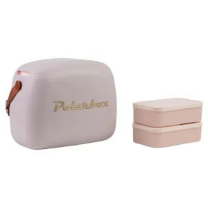 Polarbox Lunch Tote Cooler Bag | Retro Lunch Box Picnic Reusable Lunch Bag Vintage Mini Cooler Hand Bag Includes 2 Food Containers! Food & Drinks Work, Travel, Beach, Camping Hiking 6L (Pearl Gold)