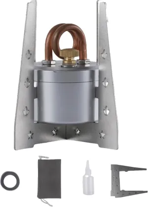 Portable Mini Camping Alcohol Stove - Solid Shell Powerful Safe Spirit Burner Strong Fire Burning for Outdoor Hiking Cooking Backpacking 50ml Silver
