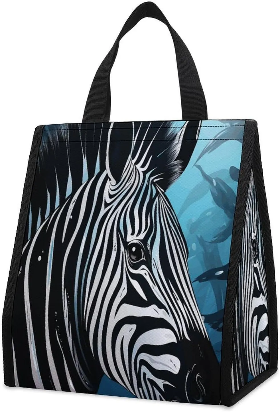 Portable Soft Cooler Lunch Bag,Blue Sailfish Print Insulated Lunch Bags,Reusable Leakproof Tote Bag for Work,Office,Picnic