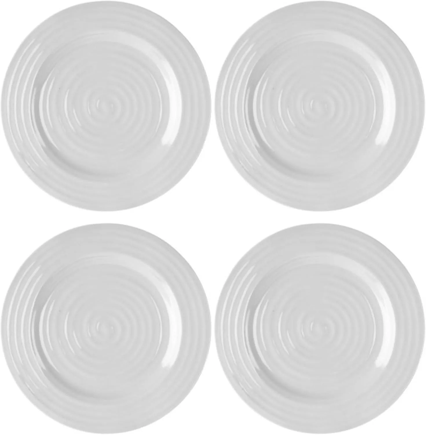 Portmeirion Sophie Conran Grey Dinner Plates | Set of 4 | Dinner, Pasta, and Appetizer Plates | 11 Inch | Made from Porcelain | Microwave and Dishwasher Safe