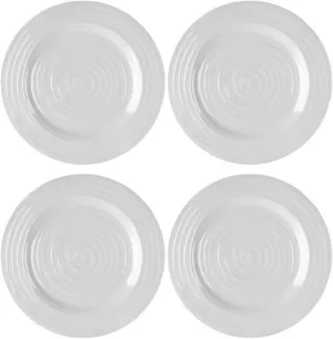 Portmeirion Sophie Conran Grey Dinner Plates | Set of 4 | Dinner, Pasta, and Appetizer Plates | 11 Inch | Made from Porcelain | Microwave and Dishwasher Safe