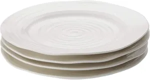 Portmeirion Sophie Conran White Salad Plates | Set of 4 | Dinner, Pasta, and Appetizer Plates | 8 Inch | Made from Porcelain | Microwave and Dishwasher Safe