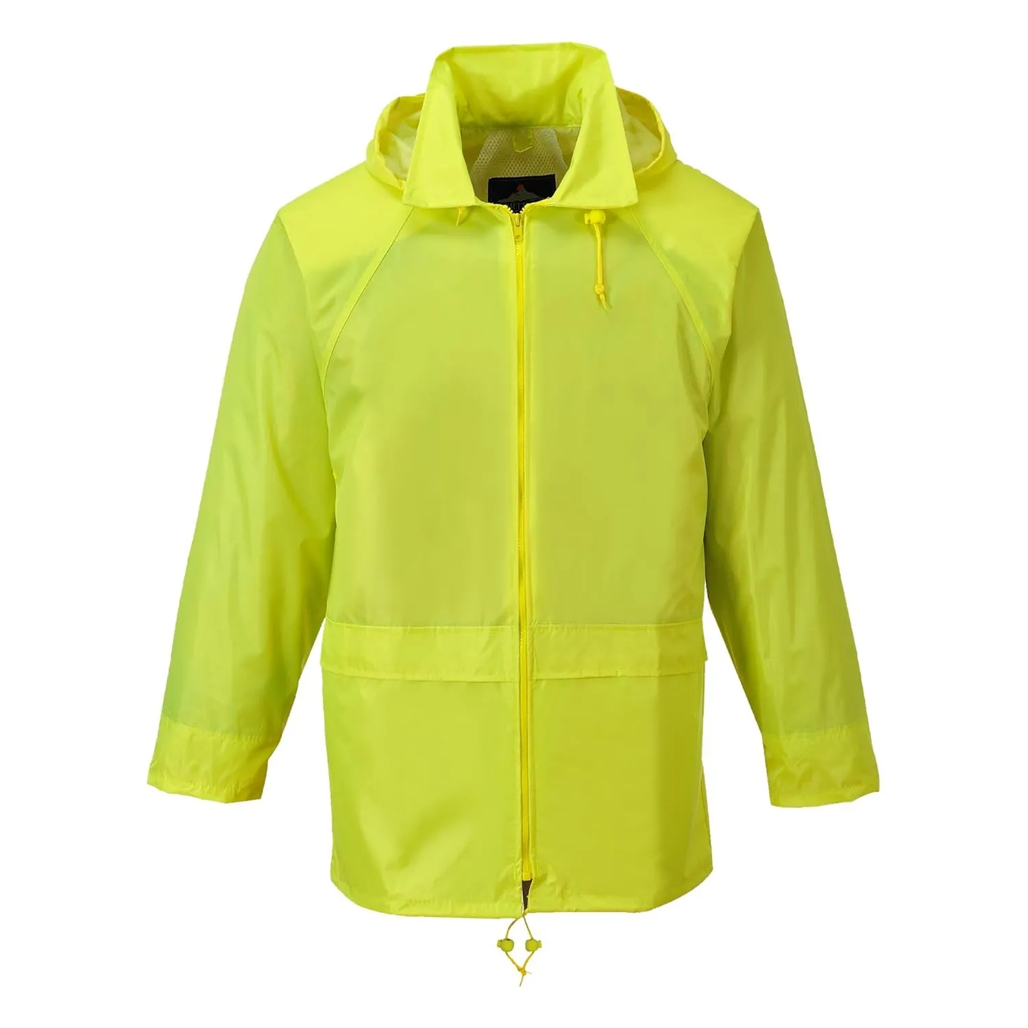 Portwest Classic Rain Jacket Waterproof Work Wear Coat Multi Pockets Outdoor Durable, Yellow, Large