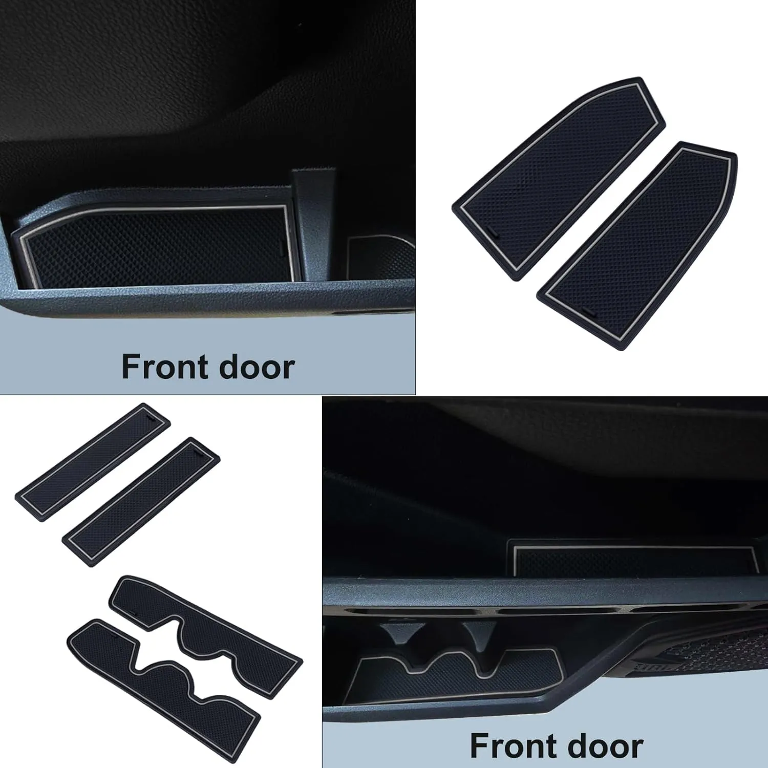 Premium Custom Liner Mat Compatible with 2024 2025 Toyota Tacoma(4th Gen) Double Cab Accessories Center Console, Door Pocket and Cup Holder 14Pcs（Gray，Patented Design）