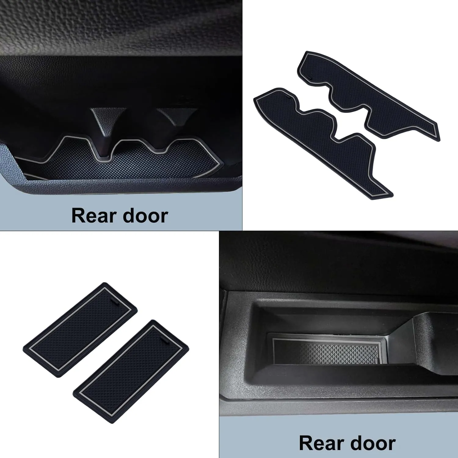 Premium Custom Liner Mat Compatible with 2024 2025 Toyota Tacoma(4th Gen) Double Cab Accessories Center Console, Door Pocket and Cup Holder 14Pcs（Gray，Patented Design）