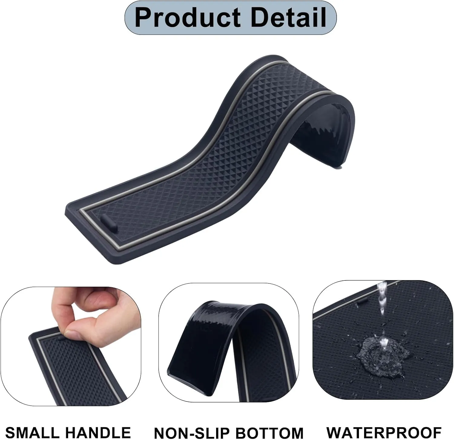 Premium Custom Liner Mat Compatible with 2024 2025 Toyota Tacoma(4th Gen) Double Cab Accessories Center Console, Door Pocket and Cup Holder 14Pcs（Gray，Patented Design）