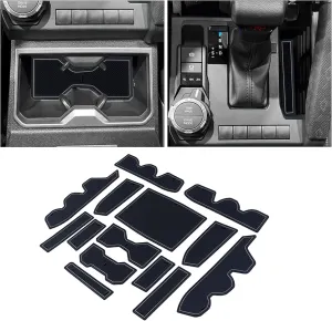 Premium Custom Liner Mat Compatible with 2024 2025 Toyota Tacoma(4th Gen) Double Cab Accessories Center Console, Door Pocket and Cup Holder 14Pcs（Gray，Patented Design）