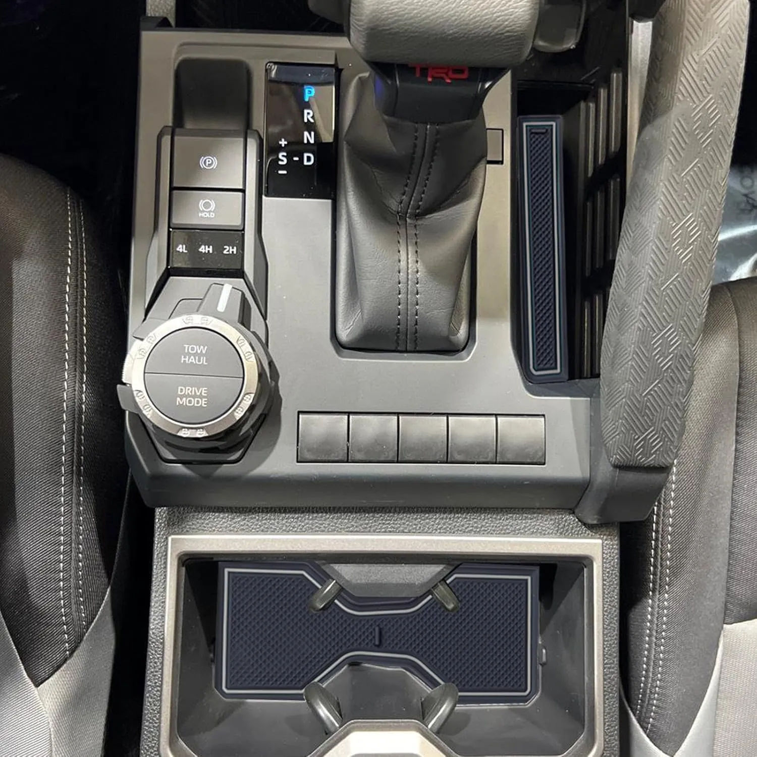 Premium Custom Liner Mat Compatible with 2024 2025 Toyota Tacoma(4th Gen) Double Cab Accessories Center Console, Door Pocket and Cup Holder 14Pcs（Gray，Patented Design）