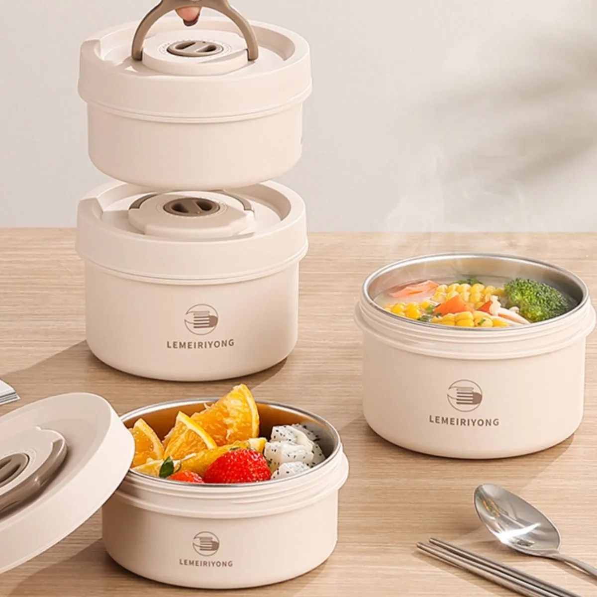 Premium Insulated 304 Stainless Steel Lunch Box – Multi-Layer Design, Microwave Safe, Durable, Leak-Proof, Perfect for On-the-Go Meals