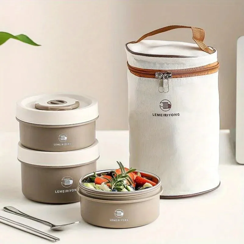 Premium Insulated 304 Stainless Steel Lunch Box – Multi-Layer Design, Microwave Safe, Durable, Leak-Proof, Perfect for On-the-Go Meals