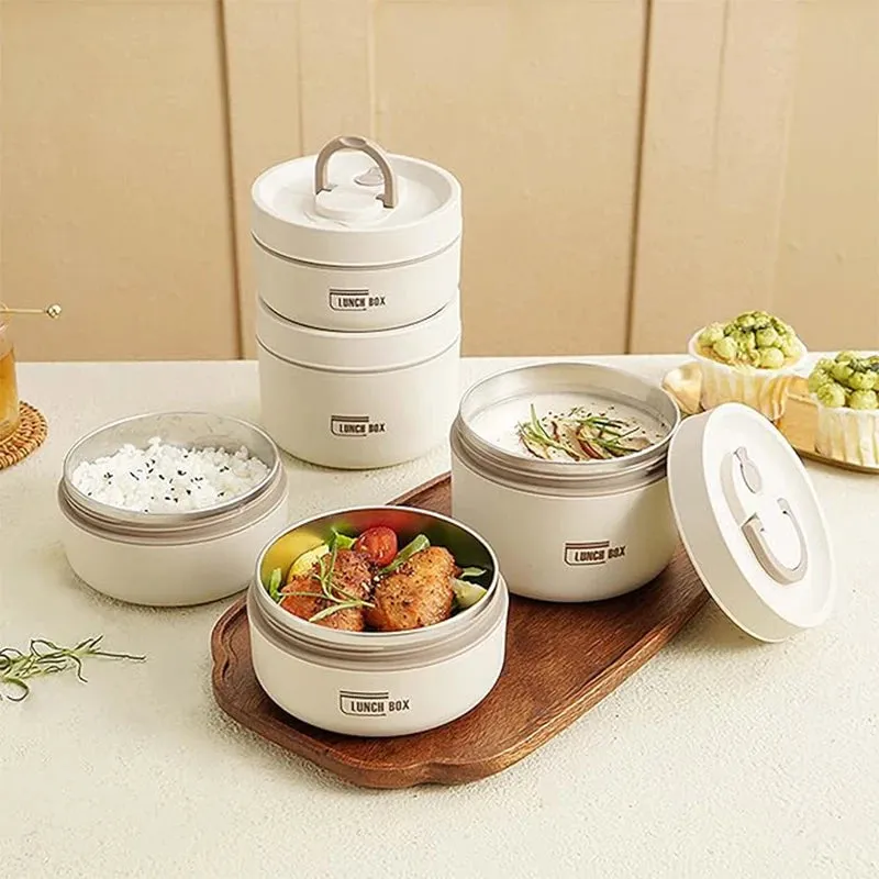Premium Insulated 304 Stainless Steel Lunch Box – Multi-Layer Design, Microwave Safe, Durable, Leak-Proof, Perfect for On-the-Go Meals