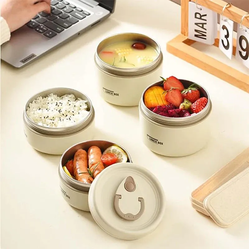 Premium Insulated 304 Stainless Steel Lunch Box – Multi-Layer Design, Microwave Safe, Durable, Leak-Proof, Perfect for On-the-Go Meals