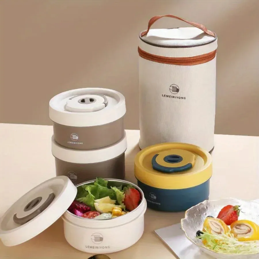 Premium Insulated 304 Stainless Steel Lunch Box – Multi-Layer Design, Microwave Safe, Durable, Leak-Proof, Perfect for On-the-Go Meals