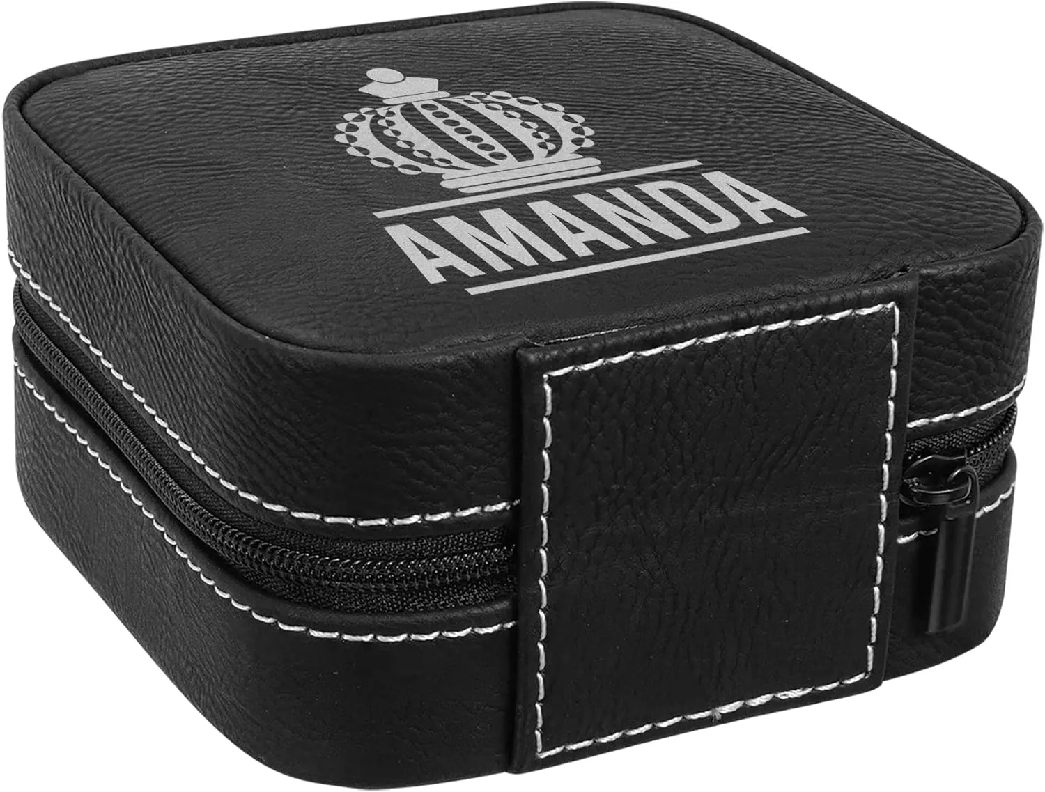 Premium Jwelery Organizer Box For Ladies, Ruby Jewelry Travel Case, Black Customizable Travel Box For Ladies, Engraved Black Jwelery Box for Women