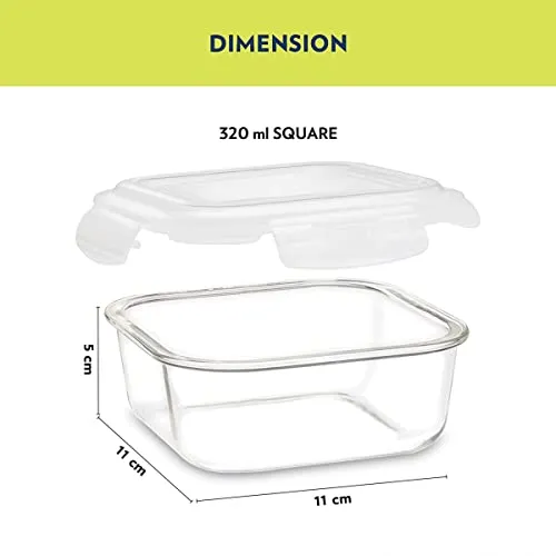 Premium Lunch Box - Microwave, Dishwasher & Freezer Safe | Set of 3 containers | 320 ML Each