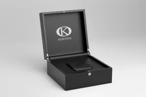 Pristine Glossy Wood Grain Eyelet Box Marble Black