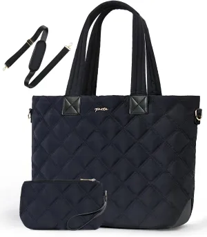 Prite Tote Bag for Women Lightweight Puffer Tote with Compartment Quilted Work Bag