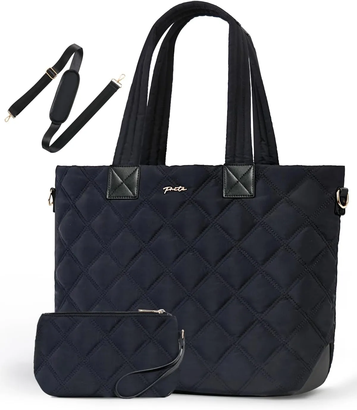 Prite Tote Bag for Women Lightweight Puffer Tote with Compartment Quilted Work Bag