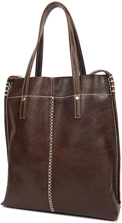 PTEXTU Large Bag Vintage Shoulder Bag Vintage Leather Handmade Men And Women Bags