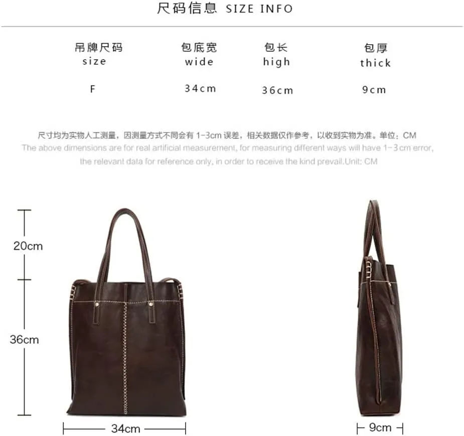 PTEXTU Large Bag Vintage Shoulder Bag Vintage Leather Handmade Men And Women Bags