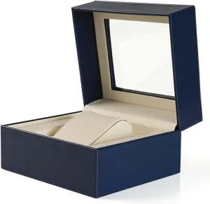 PU leather high-end watch box, jewelry packaging box, acrylic transparent cover box, display box