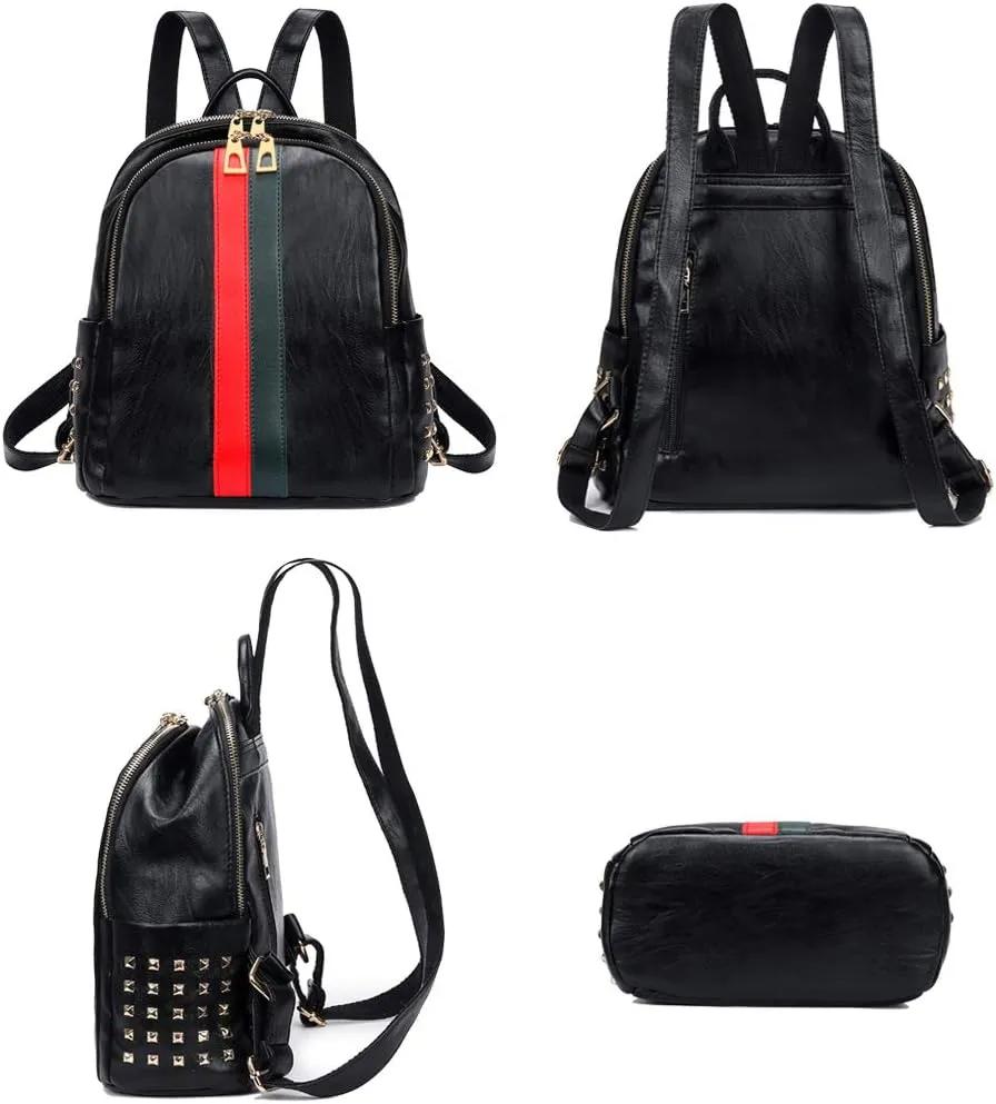 Pu Leather Mini Backpack For Women Purse Cute Daypack Bag Fashion Shoulder Bag