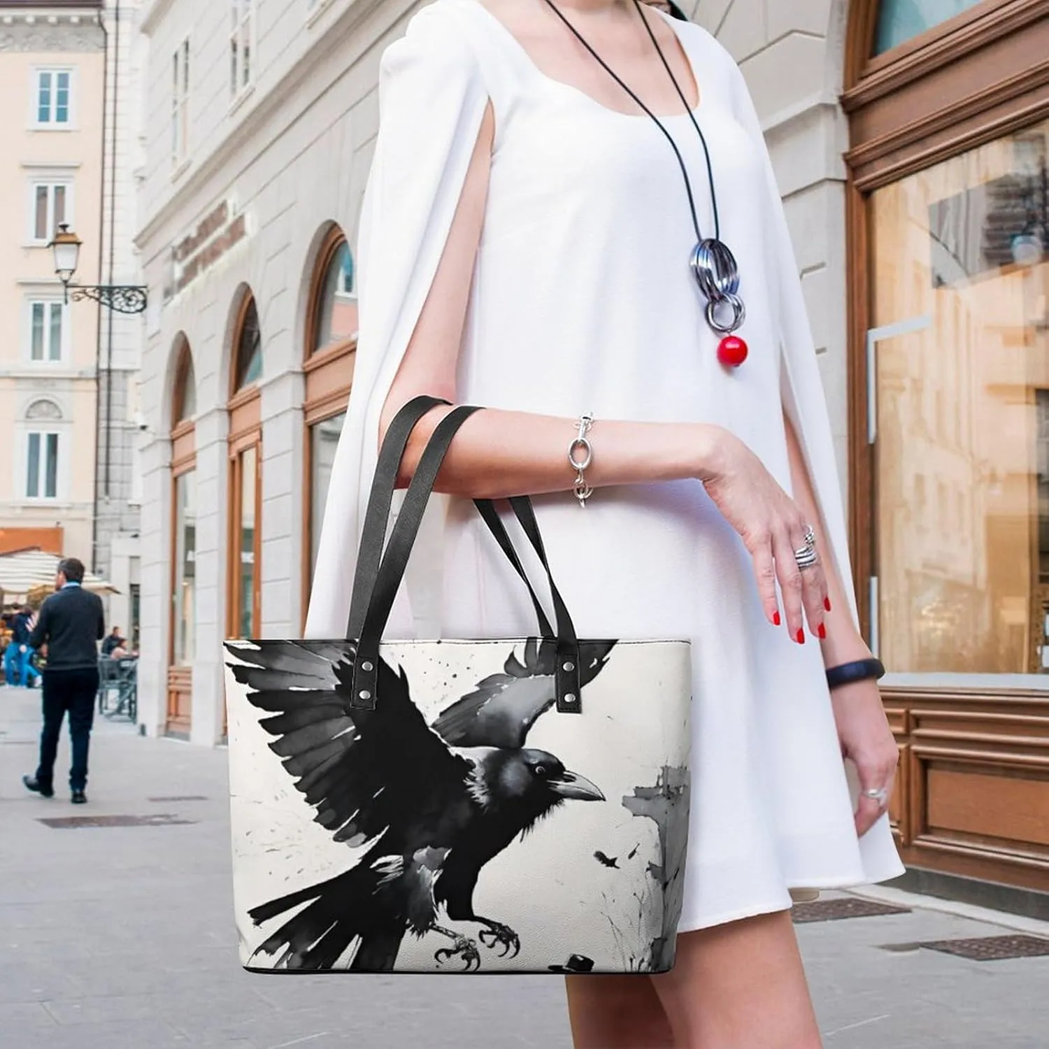 PU Leather Shoulder Bag for Women Casual Tote Handbag Large Shoulder Bag Work Fashion Women Purse Shopping Bag