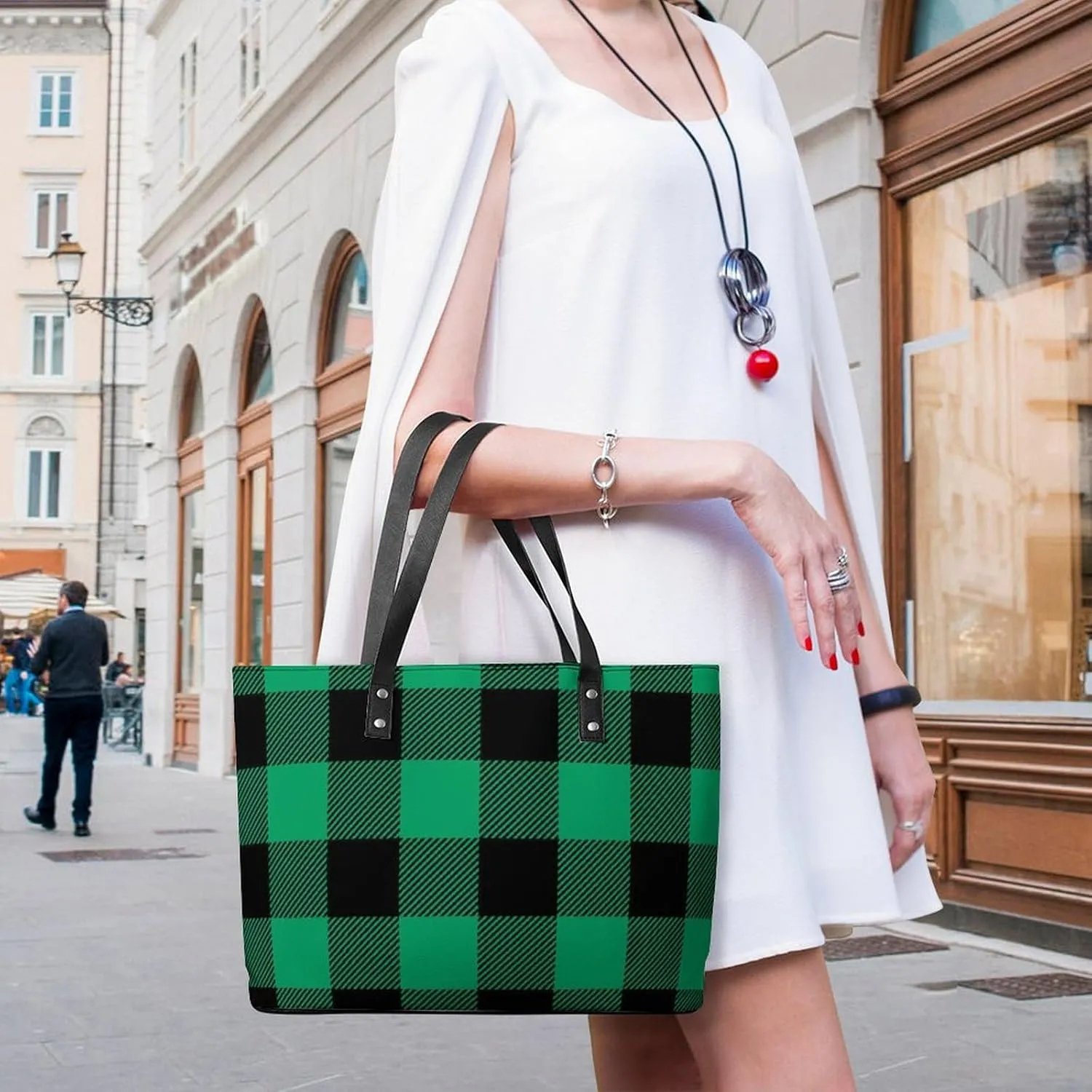 PU Leather Shoulder Bag for Women, Tote Bag Shoulder Bag Large Bag Handbag Summer Travel Bag Clutch Bag for Picnic