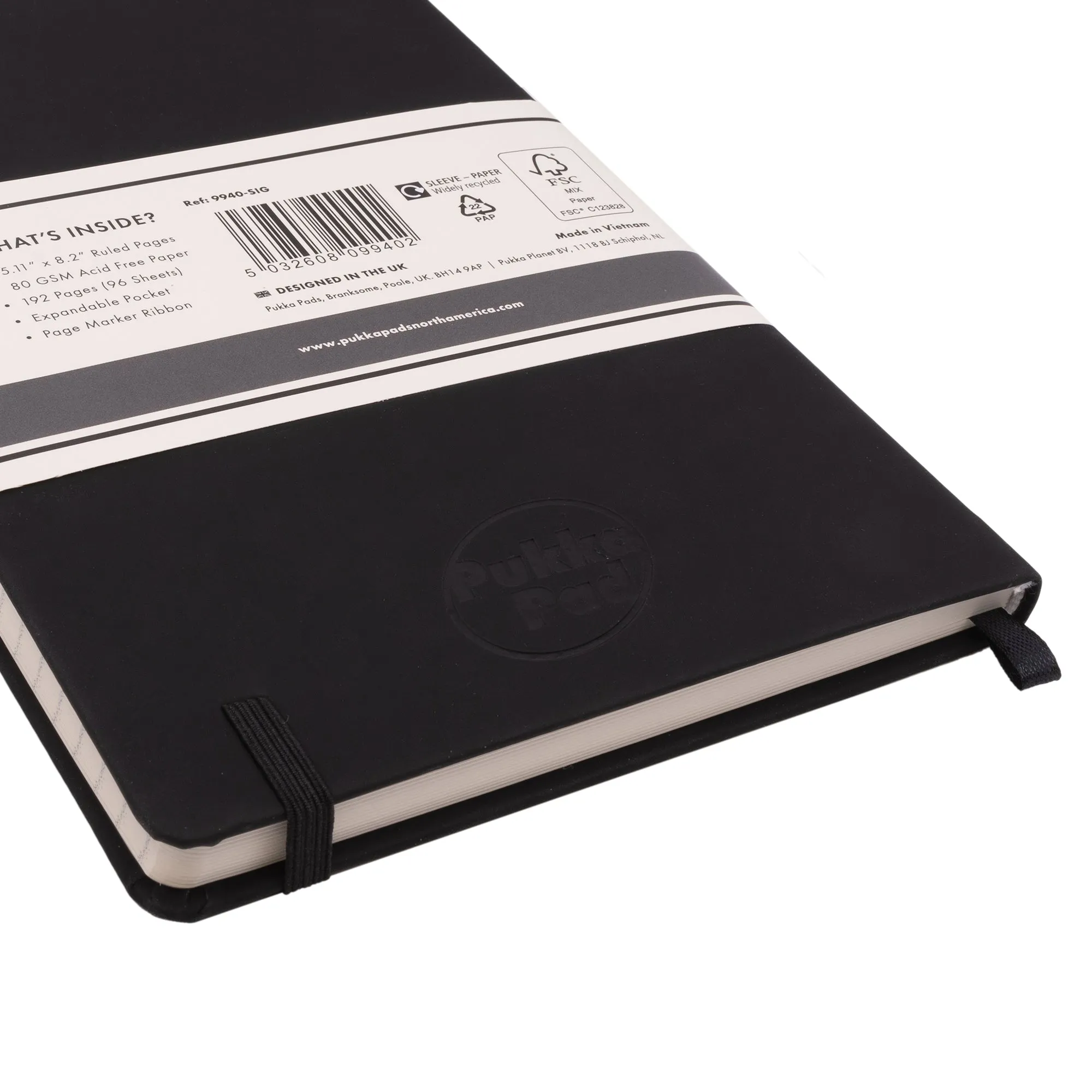 Pukka Soft Cover A5 College Ruled - Black, Pack of 3