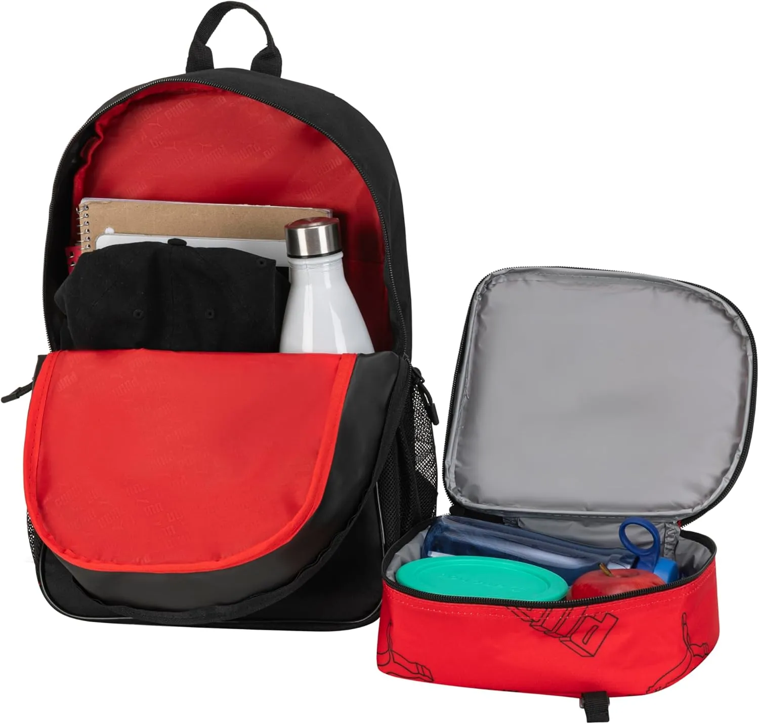 PUMA Unisex Kid's Colony Lunch Kit & Backpack Combo, High Risk Red/Black, Medium