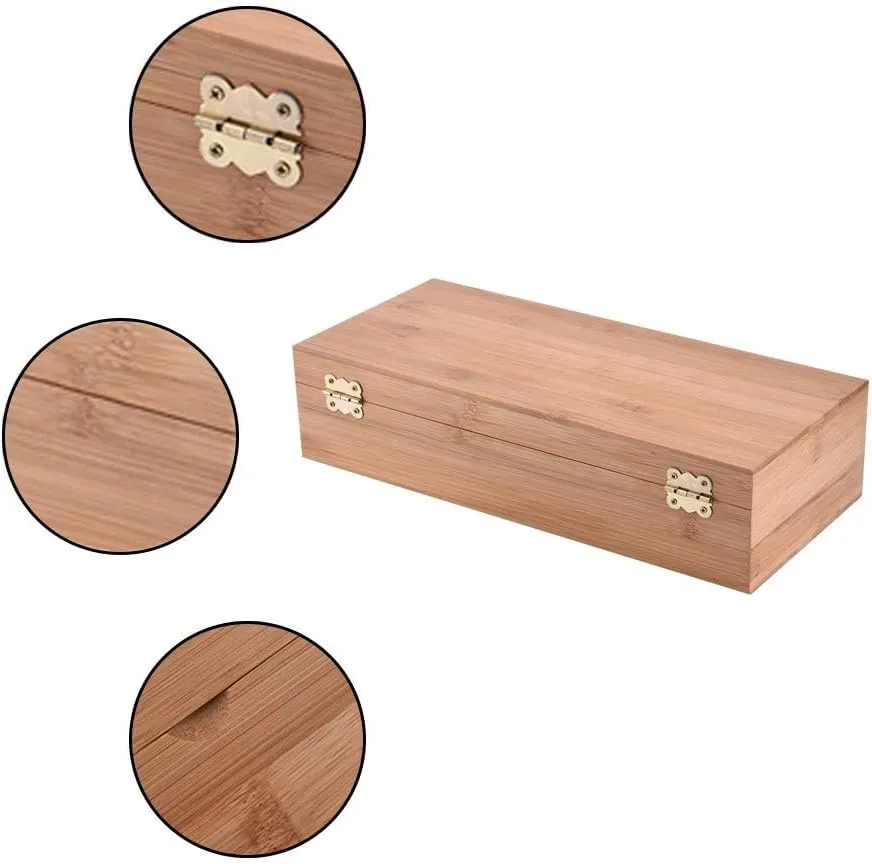 Pure Vie Essential Oil Bamboo Storage Box Travel Display Presentation, Holds 26 Bottles for 5, 10, 15ml - Aromatherapy Organizer Nail Polish Fragrance Container - Keep Your Oils Safe & Space Saver