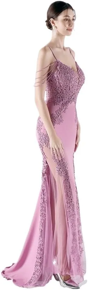 Purple Lace Mermaid Prom Long Skirt Sexy Off-Shoulder Bead Evening Gowns Elegant Appliques Satin Dresses