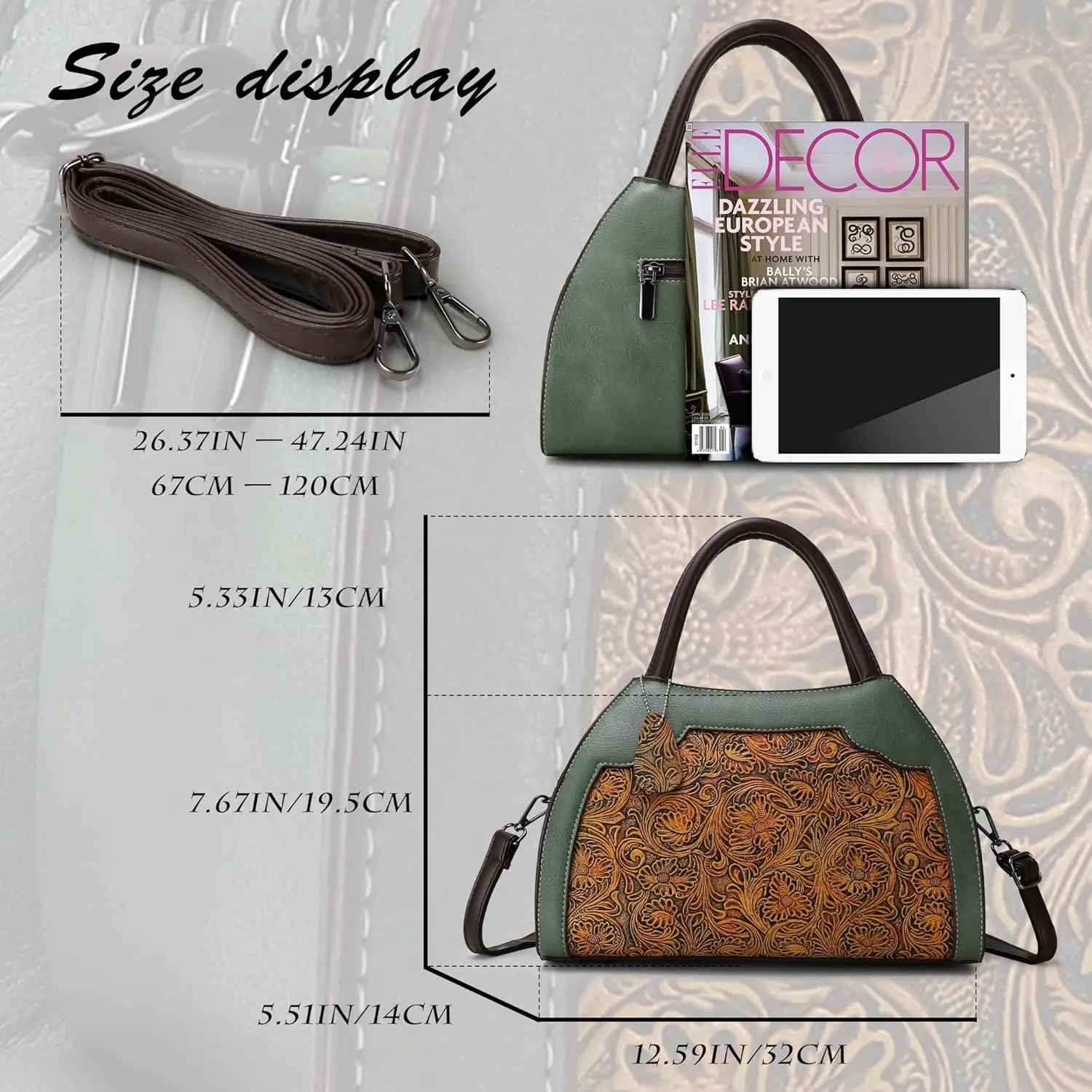 Purse and Handbags for Women Vegan Leather Shoulder Hand Bags Top Handle Satchel Crossbody Bag Vintage Embossing Pattern