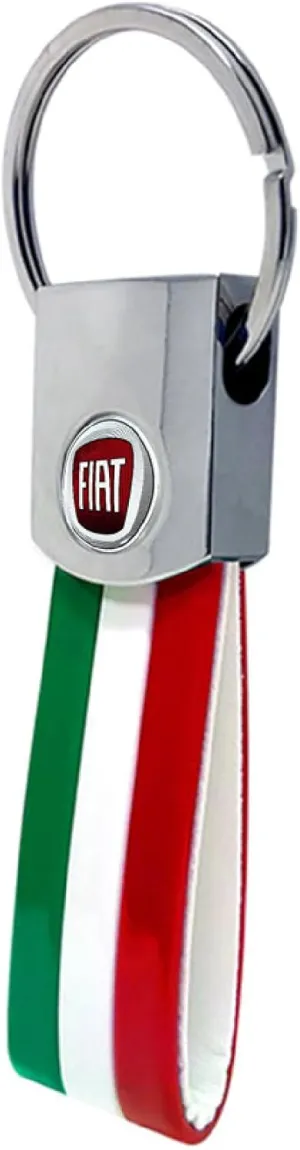 Quattroerre Italian Keyring with Fiat Original Logos Colors 12 mm