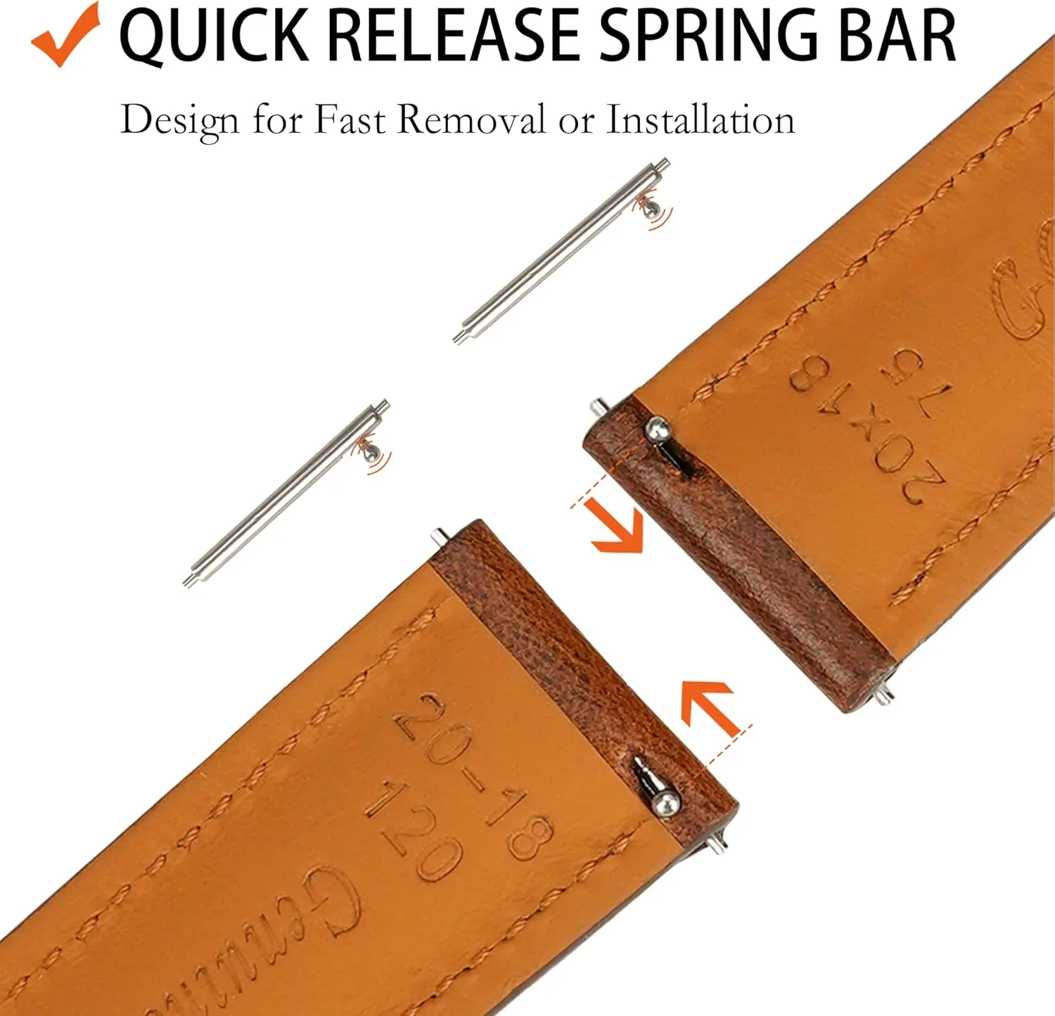 Quick Release Leather Watch Band 14mm 16mm 18mm 19mm 20mm 21mm 22mm 24mm,Vintage Oil Wax-tanned Pull-up Men's Watch Bands Replacement Leather Watch Straps for Men Women
