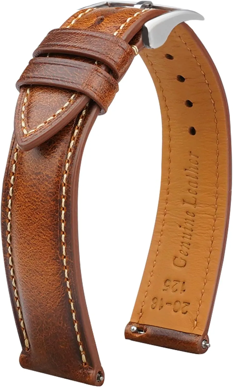 Quick Release Leather Watch Band 14mm 16mm 18mm 19mm 20mm 21mm 22mm 24mm,Vintage Oil Wax-tanned Pull-up Men's Watch Bands Replacement Leather Watch Straps for Men Women