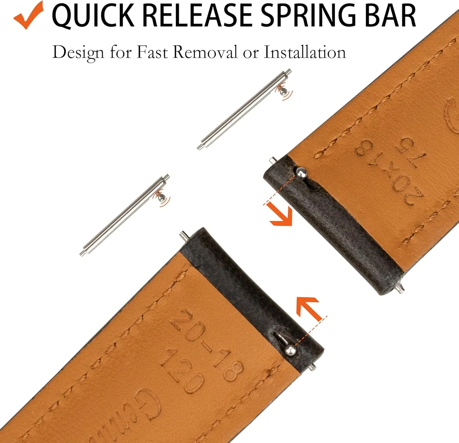 Quick Release Leather Watch Band 14mm 16mm 18mm 19mm 20mm 21mm 22mm 24mm,Vintage Oil Wax-tanned Pull-up Men's Watch Bands Replacement Leather Watch Straps for Men Women