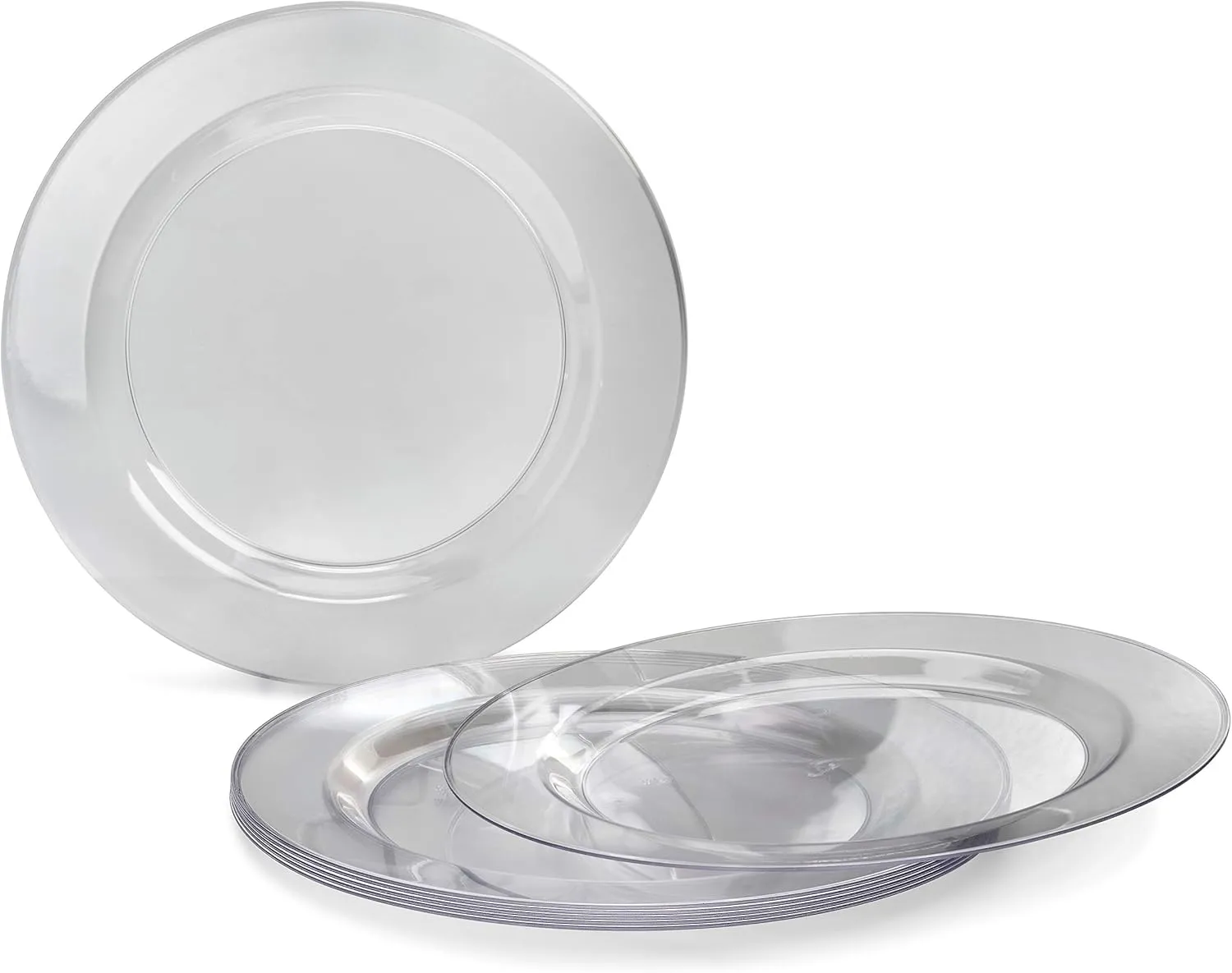 " OCCASIONS " 120 Plates Pack,(60 Guests) Heavyweight Premium Wedding Party Disposable Plastic Plates Set -60 x 10.5'' Dinner   60 x 7.5'' Salad/Dessert (Plain Clear)