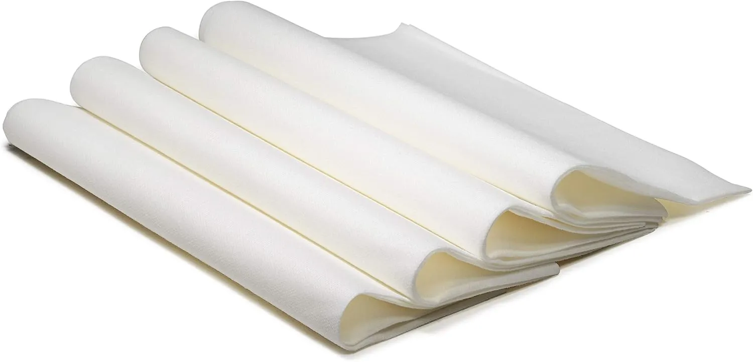 " OCCASIONS " 280pcs set (40 Guests)-Heavyweight Wedding Party Disposable Plastic Plate Set-40 x 10.5''   40 x 6.25''   Silverware   Cups   Napkins (Lace in White & Silver)