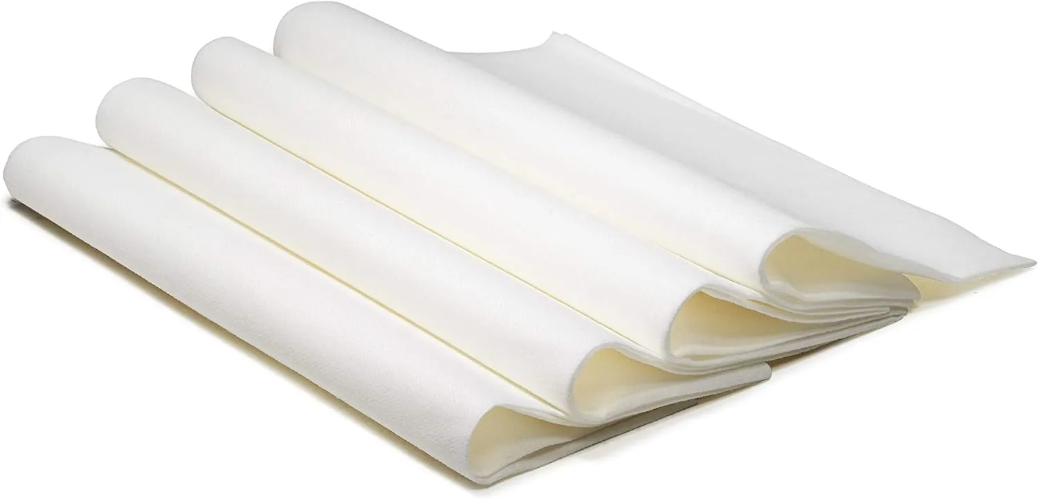 " OCCASIONS " 320pcs set (40 Guests)-Heavyweight Wedding Party Disposable Plastic Plate Set -40 x 10.5''   40 x7.5'' Silverware Cups linen like paper Napkins (Linen White & Silver)