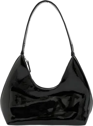 QWINEE Women's Y2K Shoulder Bags Retro Handbags Patent Leather Purses Zipper Crescent Clutch Top Handle Underarm Bag