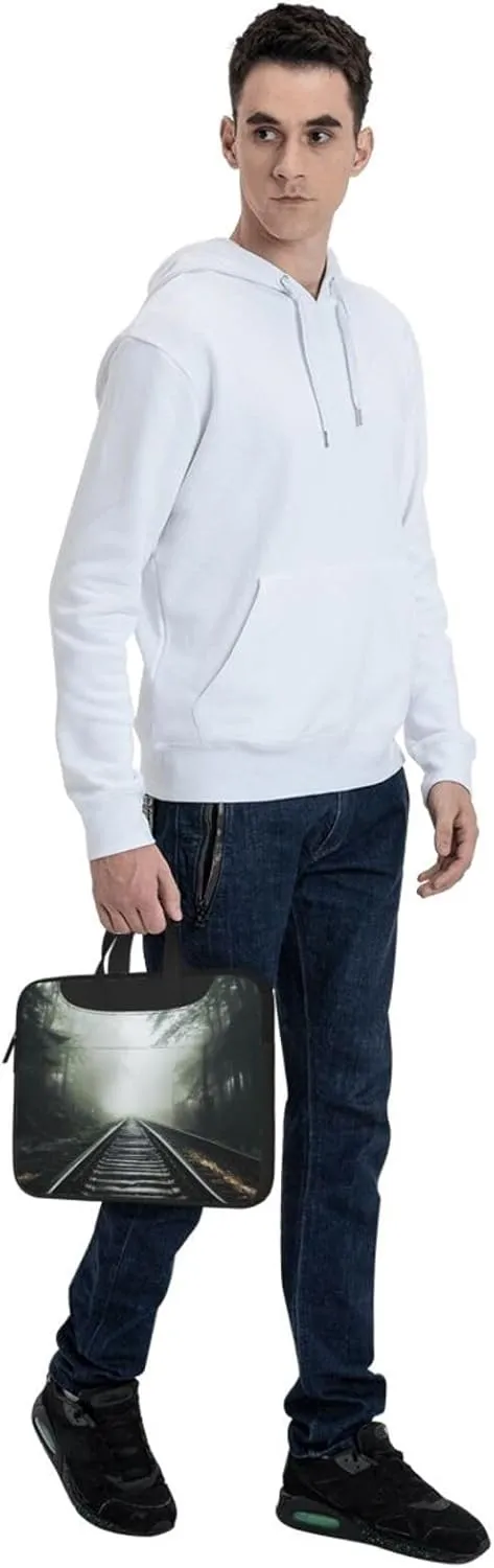 Railway in The Fog Laptop Bag for Women Men 15.6" Computer Sleeve Business Travel Briefcase Messenger Bag