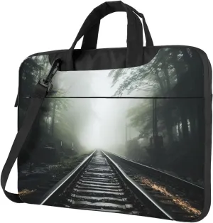 Railway in The Fog Laptop Bag for Women Men 15.6" Computer Sleeve Business Travel Briefcase Messenger Bag