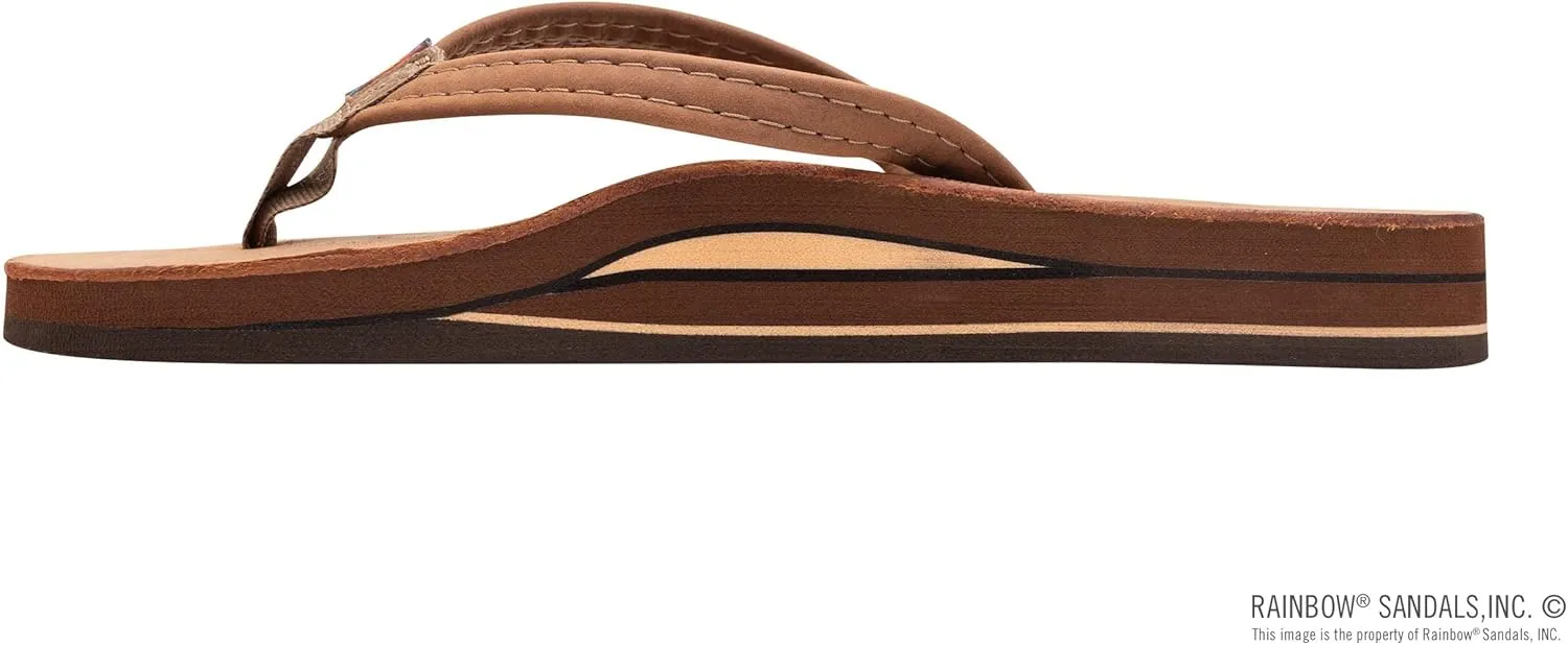 Rainbow Sandals Women's Double Layer, Narrow Strap, Leather Sandals w/Arch