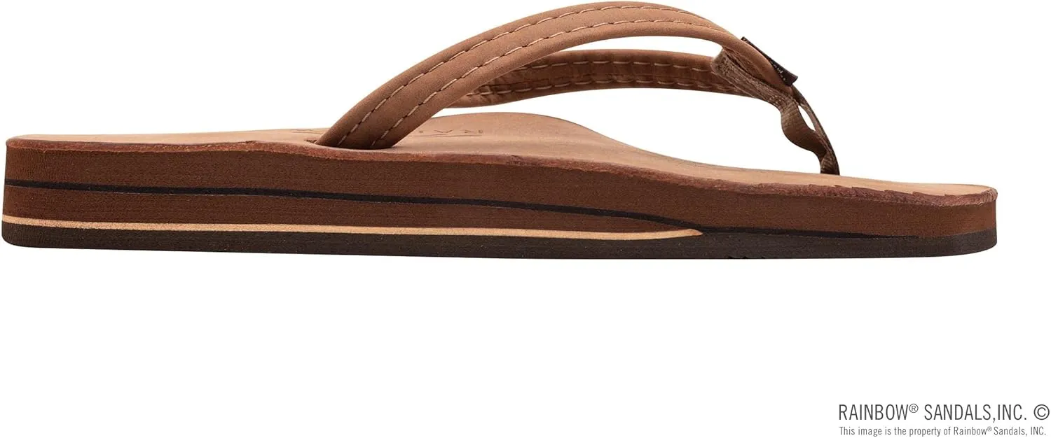 Rainbow Sandals Women's Double Layer, Narrow Strap, Leather Sandals w/Arch