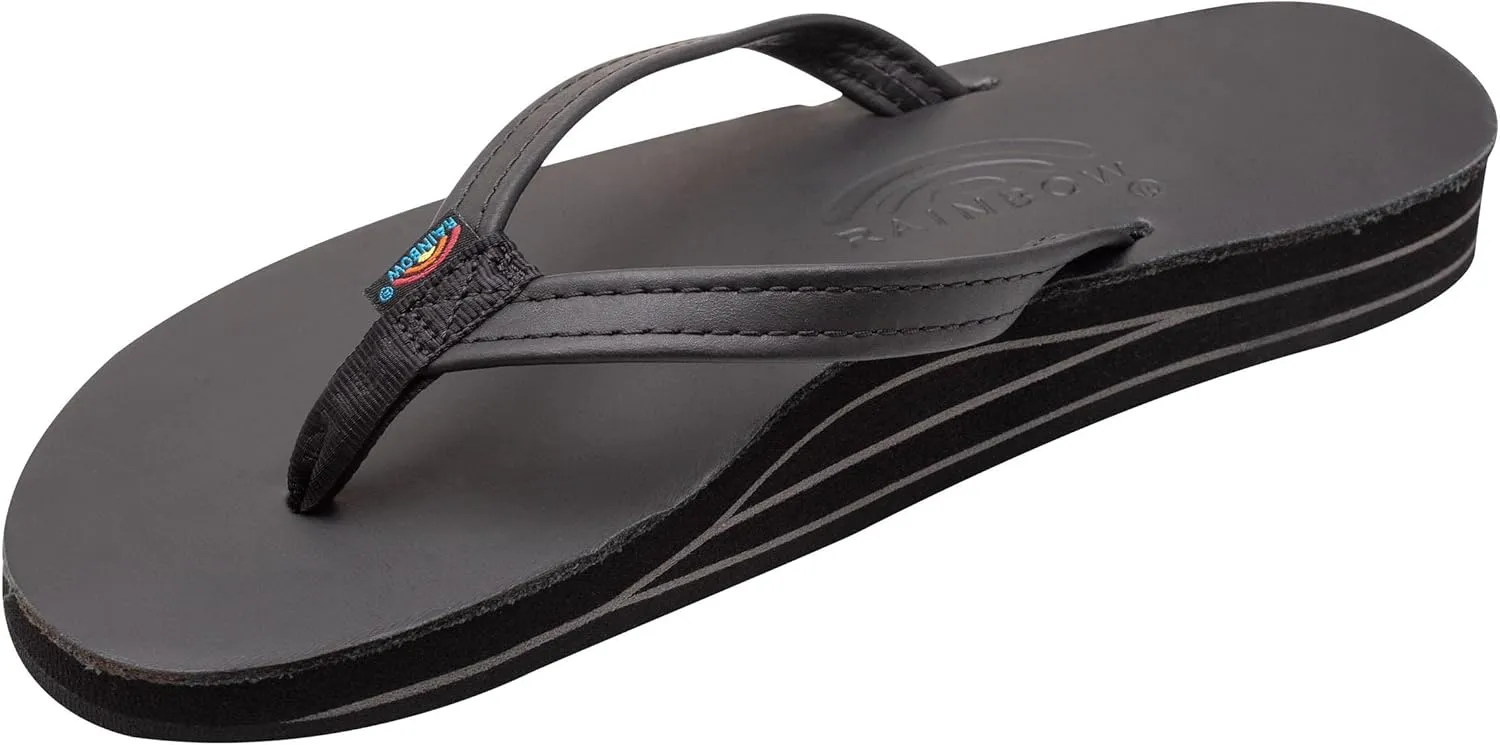 Rainbow Sandals Women's Double Layer, Narrow Strap, Leather Sandals w/Arch