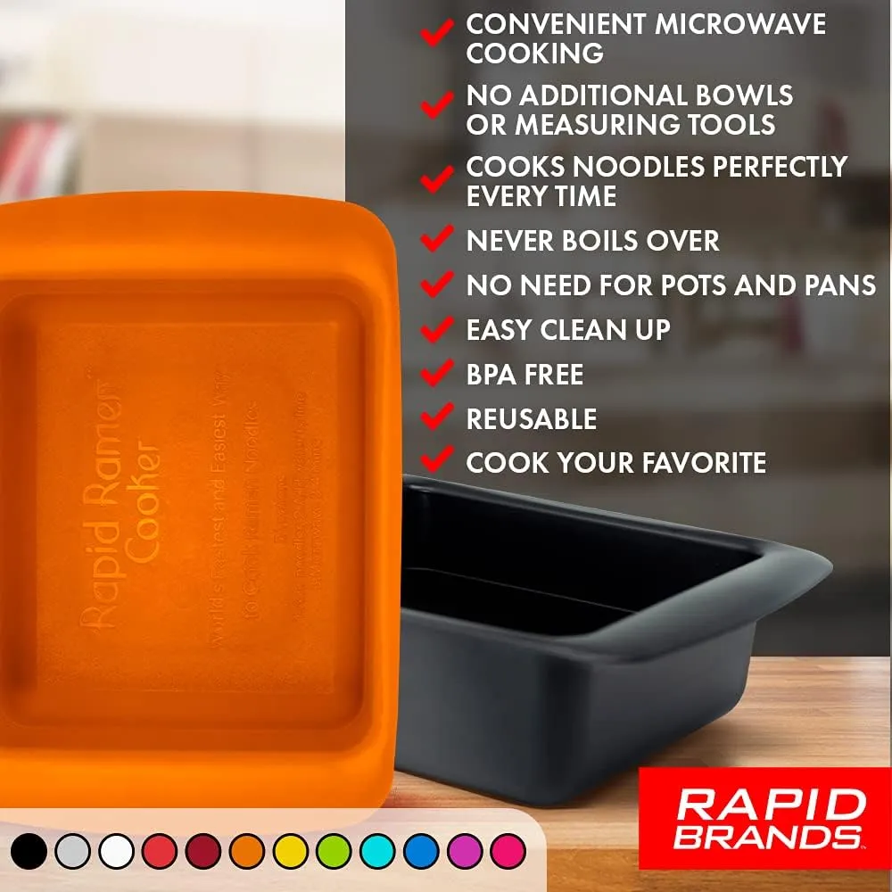 Rapid Ramen Cooker | Microwave Ramen in 3 Minutes | Perfect for Dorm, Small Kitchen, or Office | Dishwasher-Safe, Microwaveable, BPA-Free (Red, 2 Pack)
