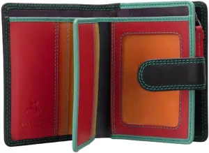 RB40 Multi Colored Small Soft Leather Ladies Wallet & Purse (Black Rhumba)