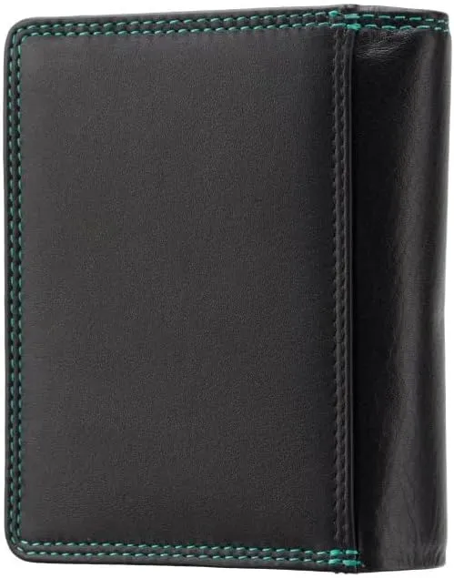 RB40 Multi Colored Small Soft Leather Ladies Wallet & Purse (Black Rhumba)